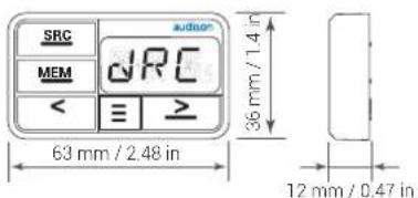 SRC MEM dRC < ≡ 2 audson 36 mm / 14 in 63 mm / 2.48 in 12 mm / 0.47 in