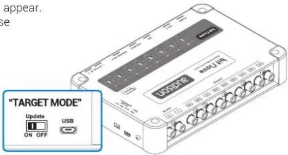 "TARGET MODE" Update USB ON OFF