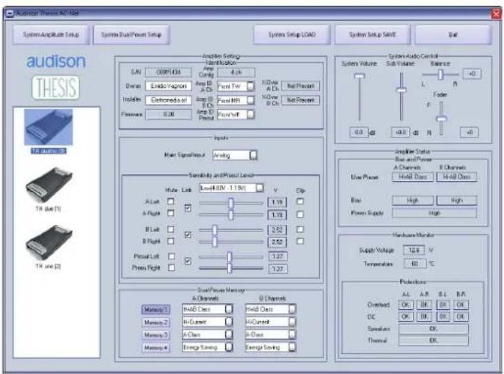 AUDISON Thesis TH quattro - Software to control Audison amplifier - 1