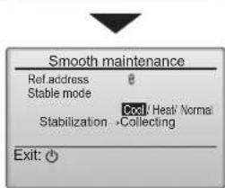 Smooth maintenance Ref address Stable mode Cool/Heat/Normal Stabilization -Collecting Exit: ○
