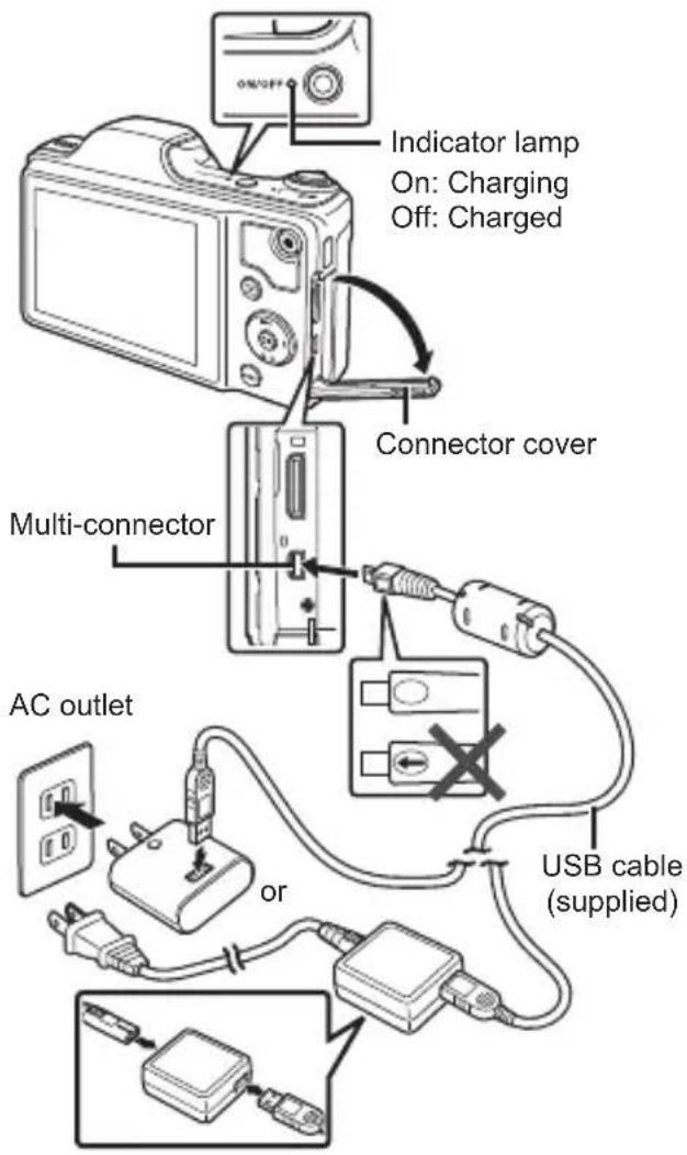 OLYMPUS DZ-100 - Charging the battery - 1