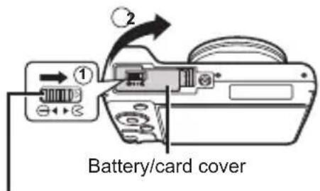 OLYMPUS DZ-100 - Inserting and removing the battery and card (commercially available) - 1