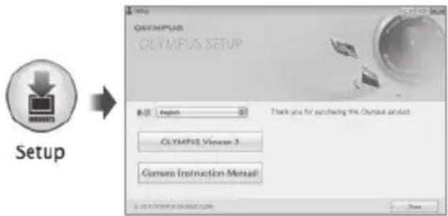 OLYMPUS DZ-100 - Insert the supplied CD in a CD-ROM drive. - 1
