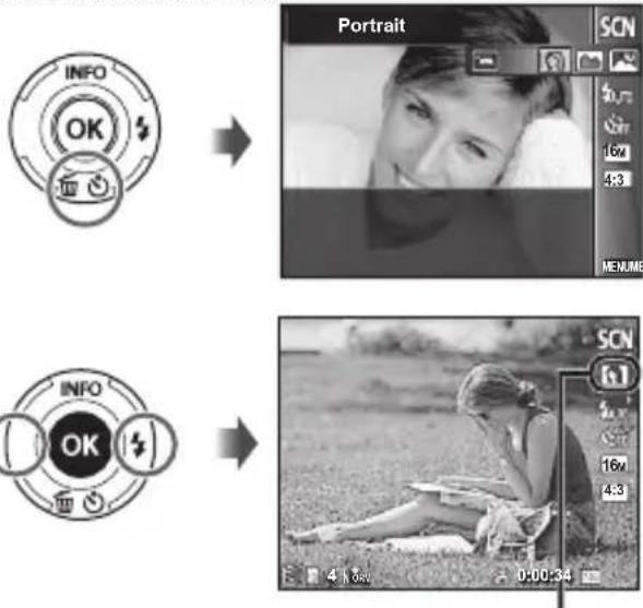 OLYMPUS DZ-100 - Press ◀ of the arrow pad on standby mode screen fi rst, and press ◀▷ to select shooting mode. - 2