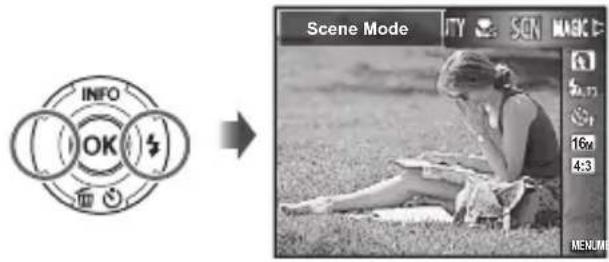 OLYMPUS DZ-100 - Press ◀ of the arrow pad on standby mode screen fi rst, and press ◀▷ to select shooting mode. - 1