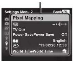 OLYMPUS DZ-100 - Press ◀ to select the page tabs. Use △▽ to select the desired page tab and press ▷. - 3