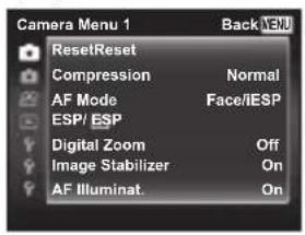 OLYMPUS DZ-100 - Press the MENU button. - 1