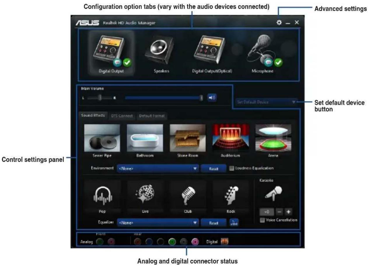 ASUS Z97-DELUXE/USB 3.1 - Realtek® HD Audio Manager with DTS UltraPC II for Windows® 8.1 / Windows® 8 / Windows® 7 - 1