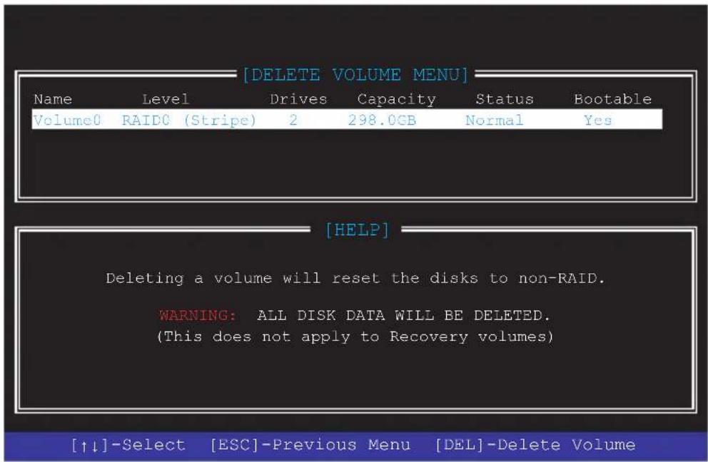 ASUS Z97-DELUXE/USB 3.1 - Deleting a RAID set - 2