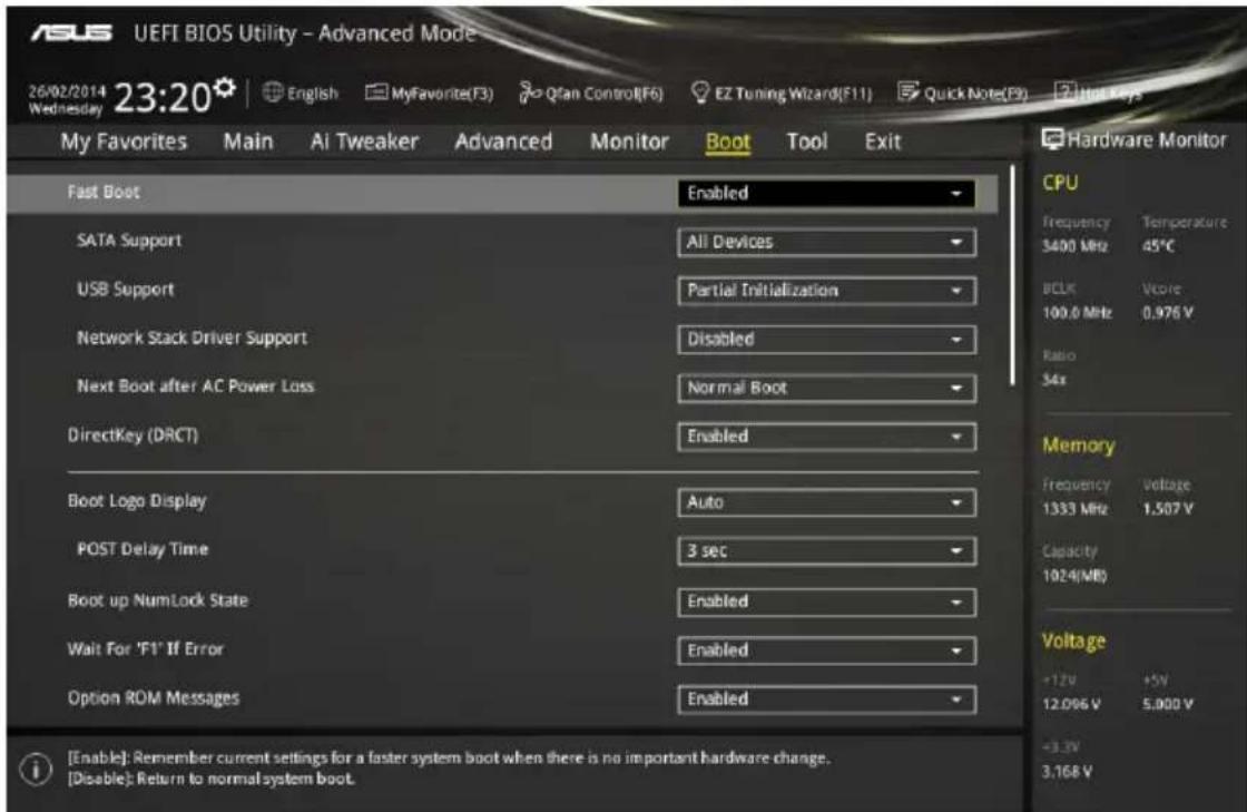 ASUS Z97-DELUXE/USB 3.1 - Boot menu - 1
