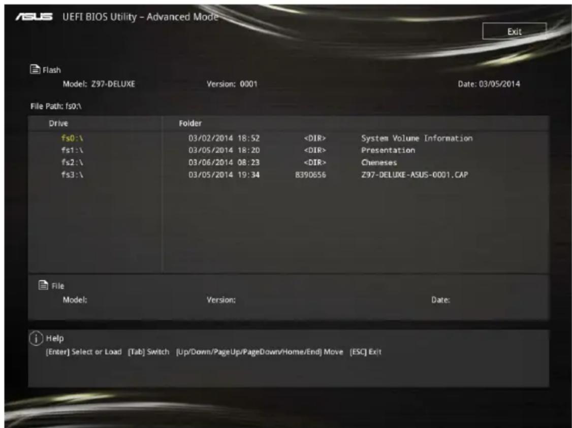 ASUS Z97-DELUXE/USB 3.1 - To update the BIOS using EZ Flash 2: - 1