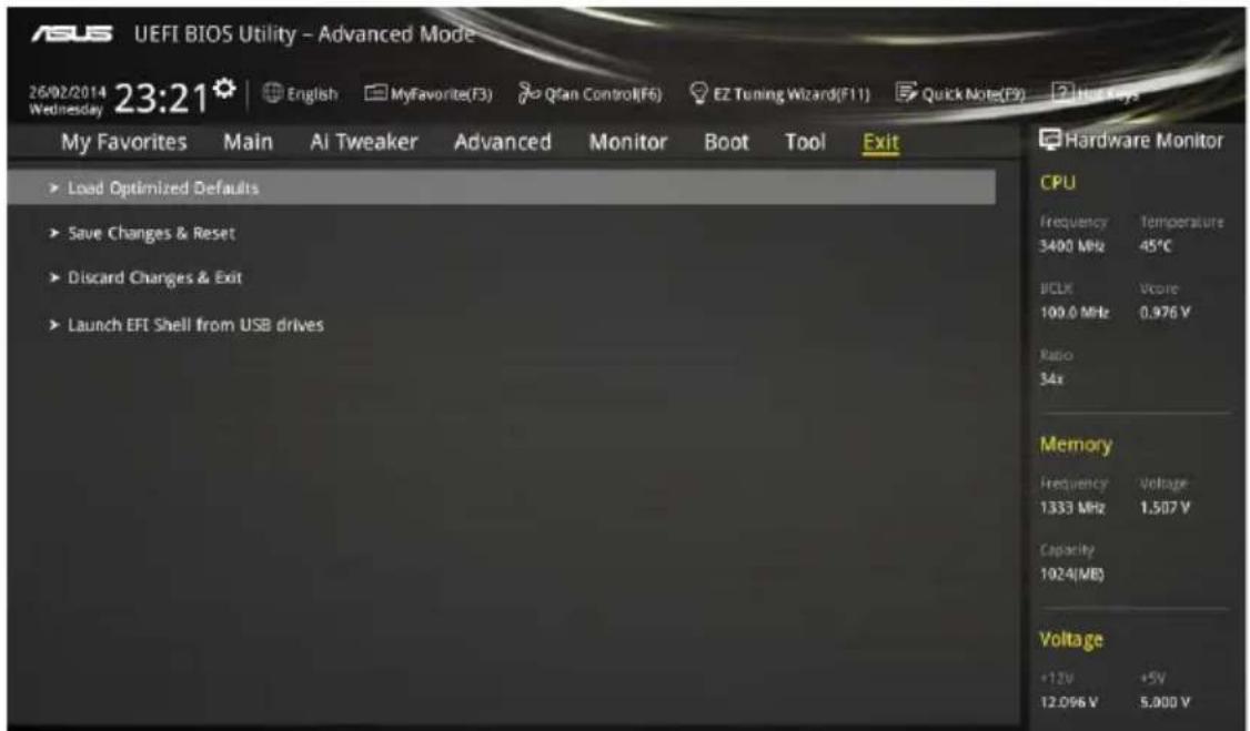 ASUS Z97-DELUXE/USB 3.1 - Exit menu - 1