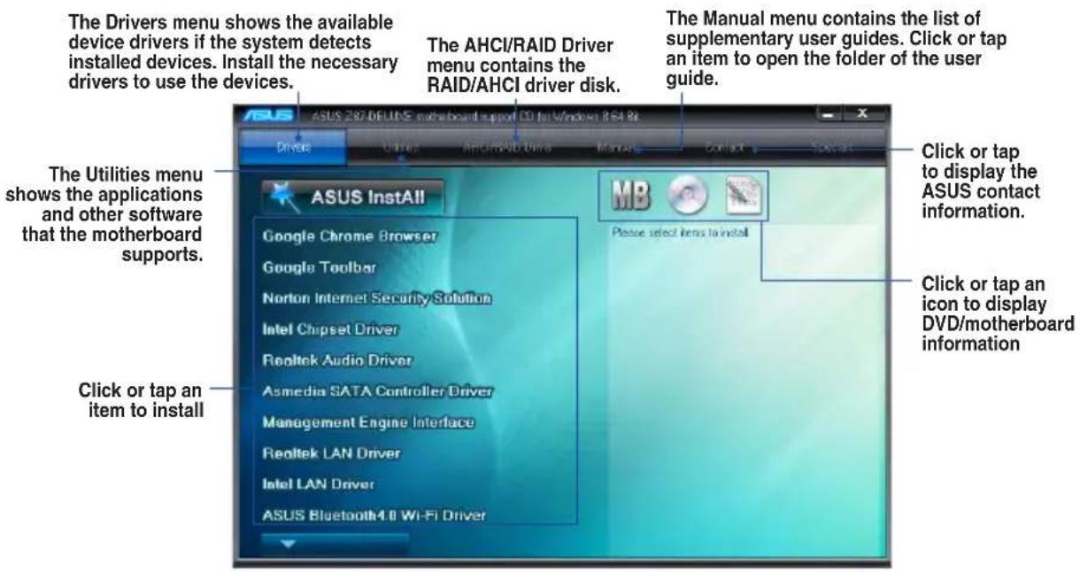 ASUS Z97-DELUXE/USB 3.1 - Support DVD main menu - 1
