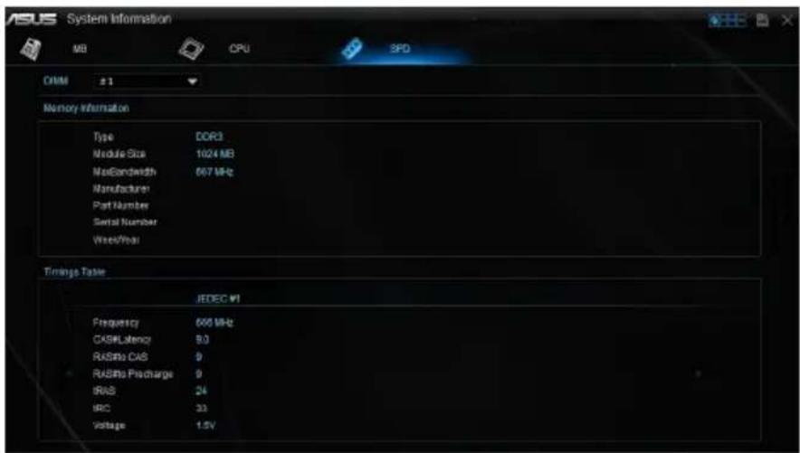 ASUS Z97-DELUXE/USB 3.1 - Viewing the SPD information - 1