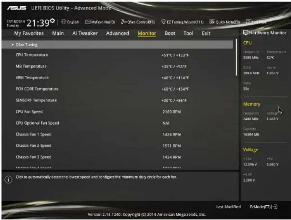 ASUS Z97-DELUXE/USB 3.1 - Monitor menu - 1