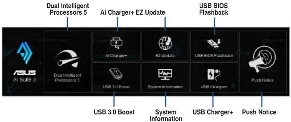 ASUS Z97-DELUXE/USB 3.1 - Al Suite 3 Main menu - 3
