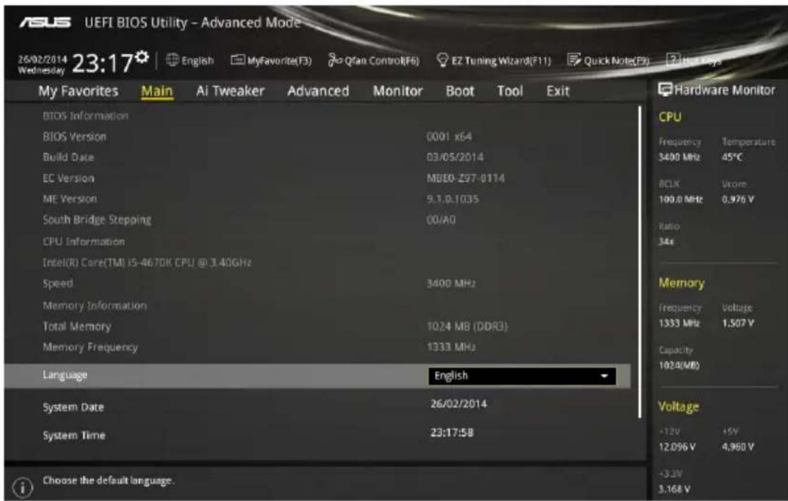 ASUS Z97-DELUXE/USB 3.1 - Main menu - 1