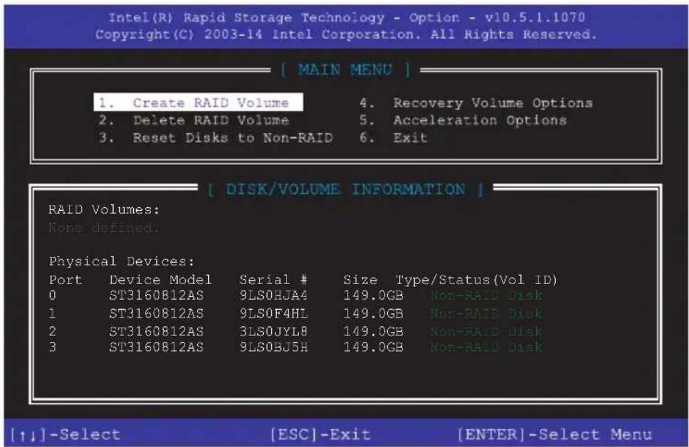 ASUS Z97-DELUXE/USB 3.1 - Intel® Rapid Storage Technology Option ROM utility - 1