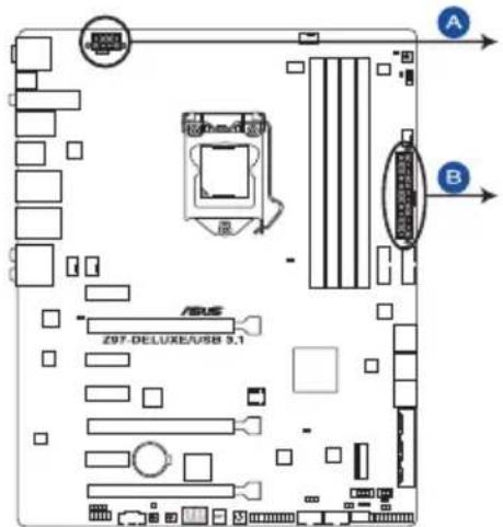 ASUS Z97-DELUXE/USB 3.1 - ATX power connectors (24-pin EATXPWR; 8-pin EATX12V) - 1
