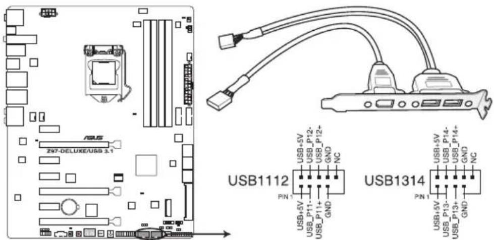 ASUS Z97-DELUXE/USB 3.1 - USB 2.0 connectors (10-1 pin USB1112; USB1314) - 1