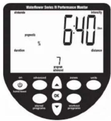 Waterrower M1 Lorise - ERWEITERTES PROGRAMM 9 Firmware-Version / Gesamtdistanz des Gerätes - 1