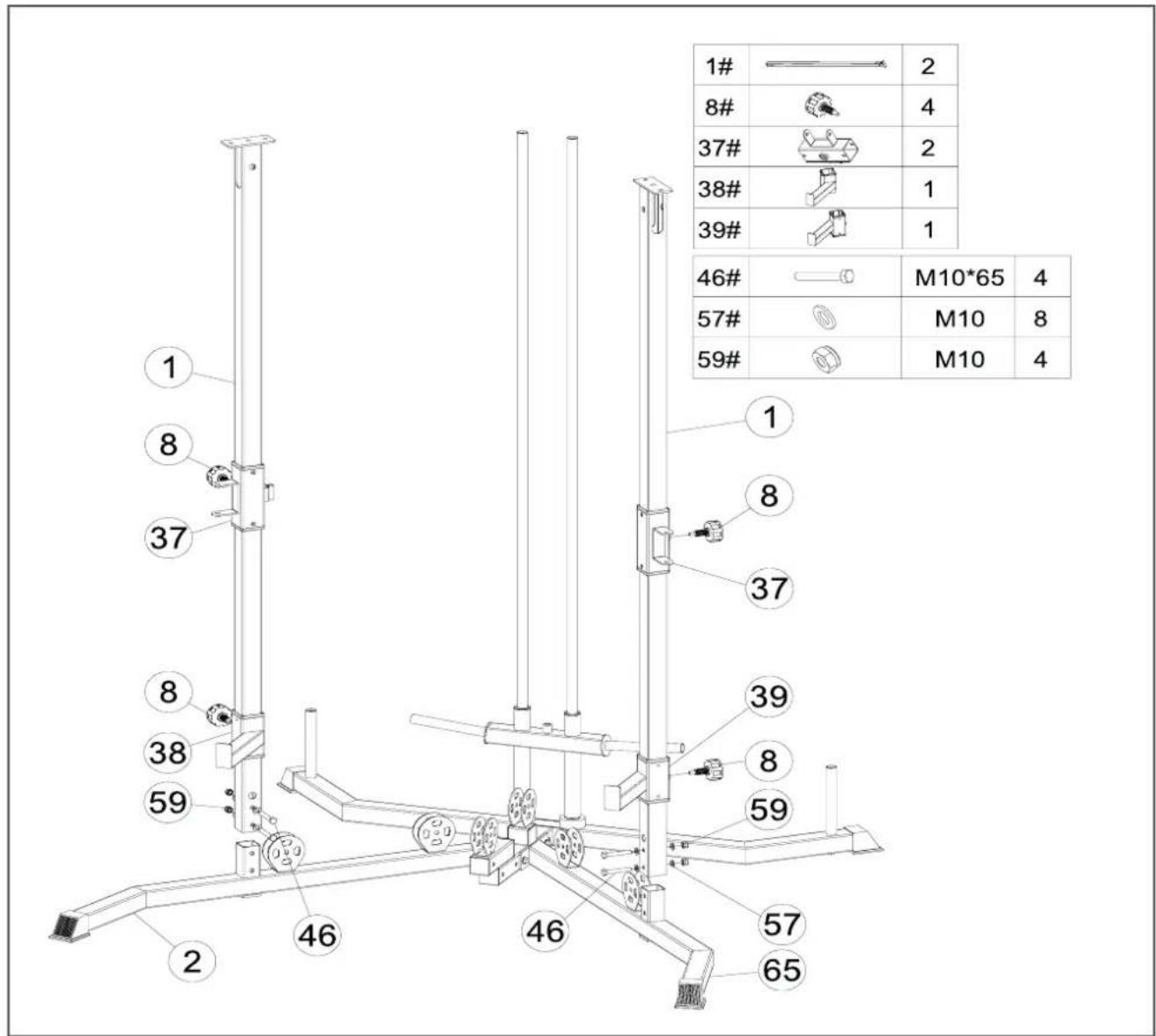 1# 2 8# 4 37# 2 38# 1 39# 1 46# M10*65 4 57# M10 8 59# M10 4 1 8 37 1 8 39 8 59 46 57 65