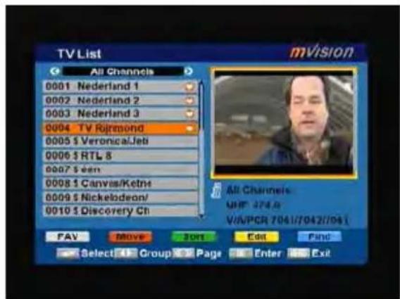 MVision HD-100S - TV List - 1