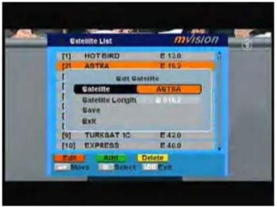 MVision HD-100S - Satellite List - 2