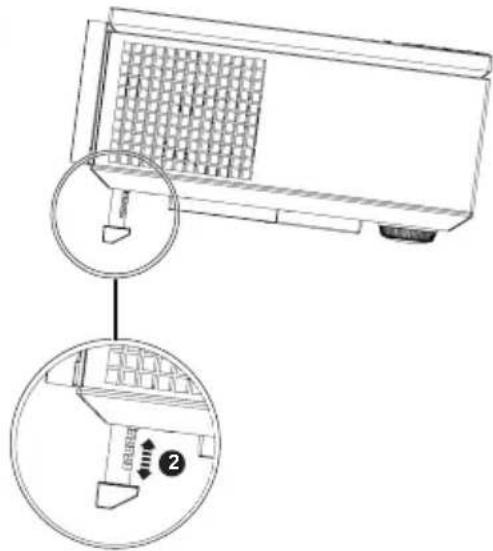 Technical diagram showing a device with grid pattern and labeled parts, including a numbered inset view.