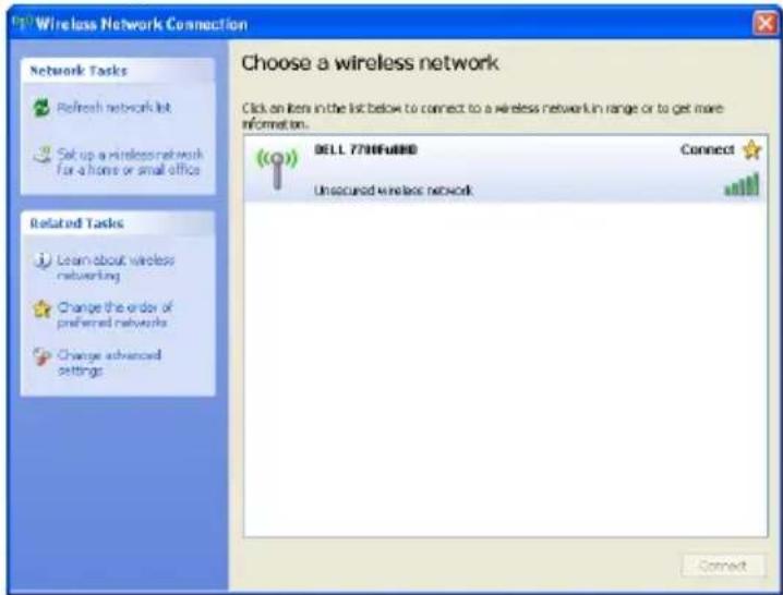Wireless Network Connection Choose a wireless network Click an item in the list below to connect to a wireless network in range or to get more information. BELL 7700Fu880 Connect Unsecured wireless network Network Tasks Refresh network list Set up a wireless network for a home or small office Related Tasks Learn about wireless networking Change the order of preferred networks Change advanced settings Connect