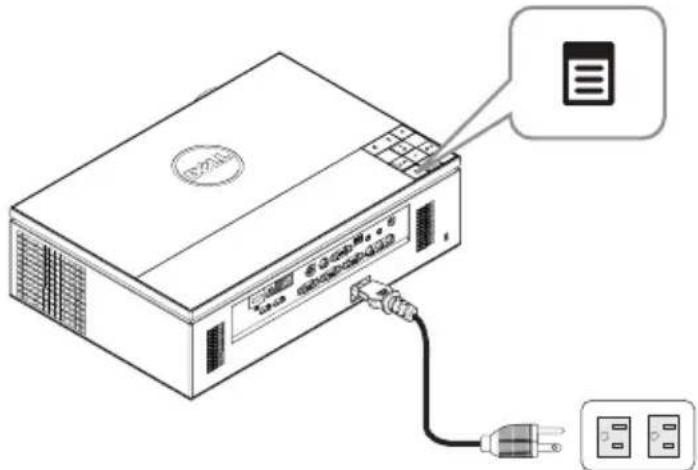 Diagram of an electronic device with labeled ports and connection points, including a USB port icon and power plug.