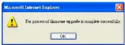 Microsoft Internet Explorer The process of furnace upgrade is complete successfully. OK