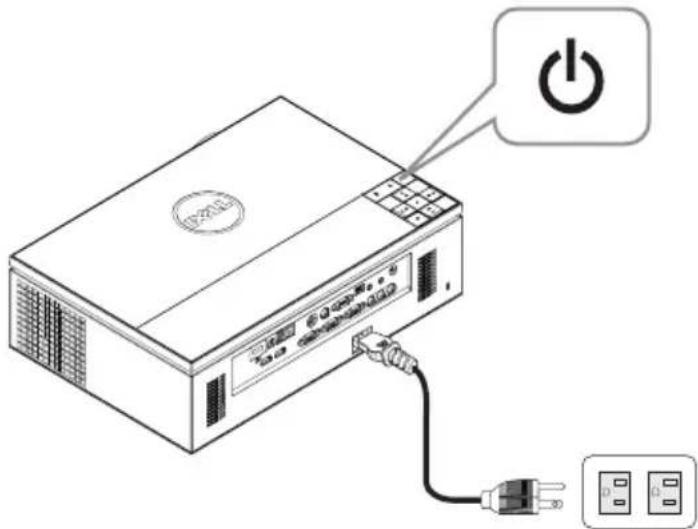 Diagram of a power supply unit with labeled buttons and a power button icon