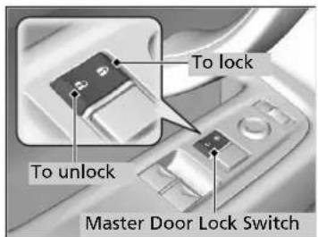 Acura NSX (2020) - Using the Master Door Lock Switch - 1