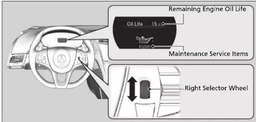 Acura NSX (2020) - Displaying the Engine Oil Life and Maintenance Items - 1