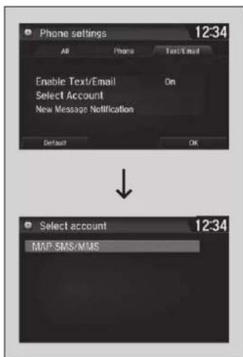 Acura NSX (2020) - Selecting a Mail Account - 1