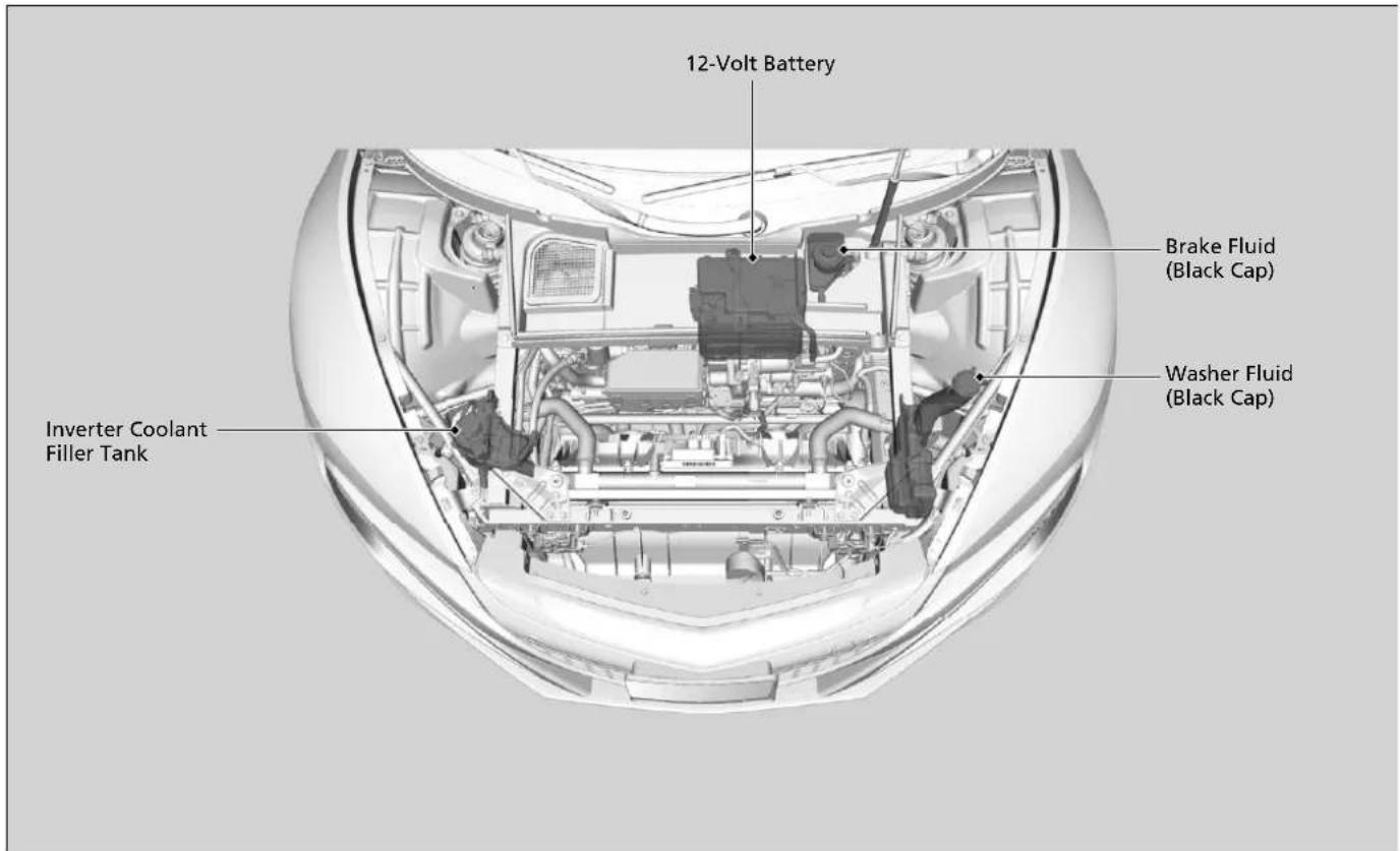 Acura NSX (2020) - Maintenance Items Under the Hood and Hatch - 1