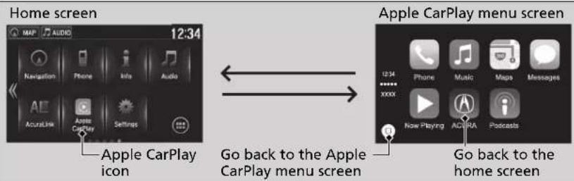 Acura NSX (2020) - Apple CarPlay Menu - 1