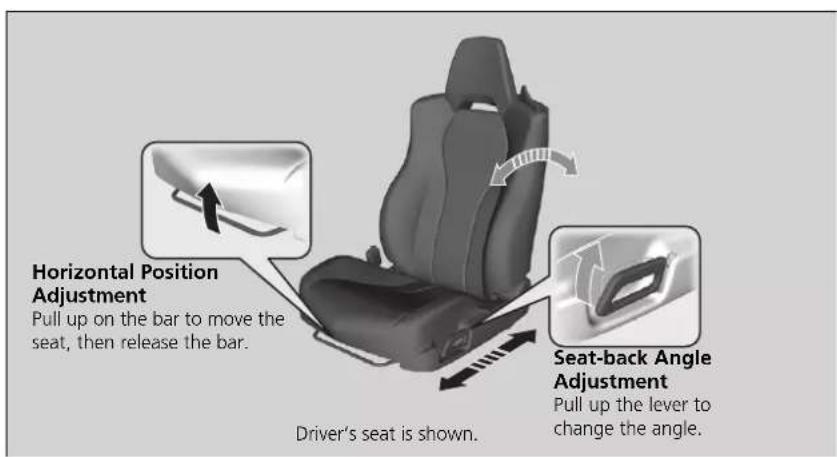 Acura NSX (2020) - ■ Adjusting the manual seats\* - 1
