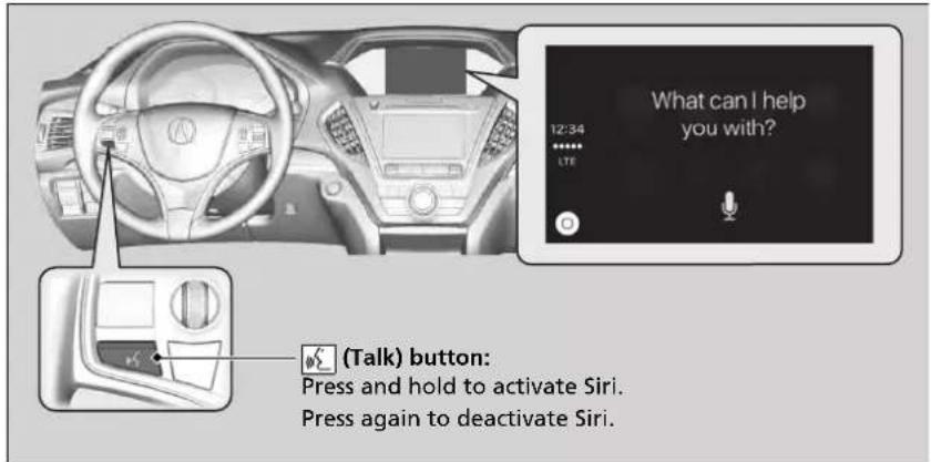 Acura MDX Sport Hybrid (2020) - ■ Operating Apple CarPlay with Siri - 1