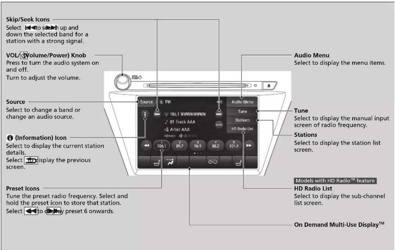 Acura MDX Sport Hybrid (2020) - Playing AM/FM Radio - 1