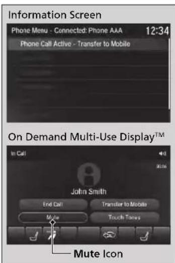Acura MDX Sport Hybrid (2020) - Options During a Call - 1