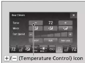 Acura MDX Sport Hybrid (2020) - ■ Changing the rear temperature setting - 1