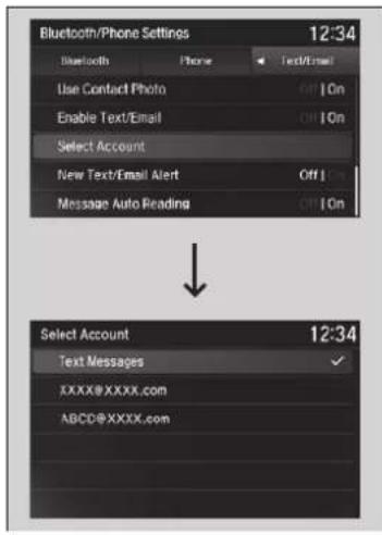 Acura MDX Sport Hybrid (2020) - Selecting a Text/E-mail Message Account - 1