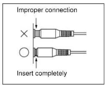 Improper connection × Insert completely