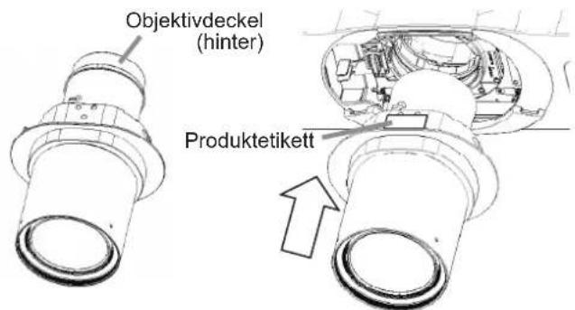 Objektivdeckel (hinter) Produktetikett