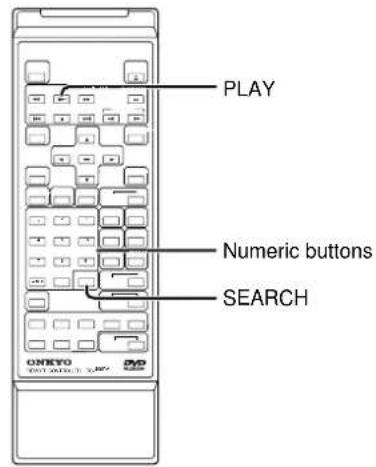 PLAY Numeric buttons SEARCH