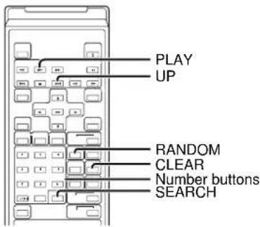 PLAY UP RANDOM CLEAR Number buttons SEARCH