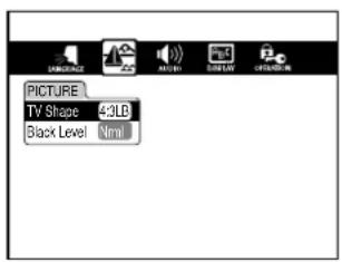 PICTURE TV Shape 42LB Black Level Null