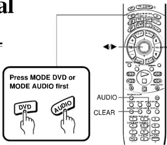 Press MODE DVD or MODE AUDIO first DVD AUDIO AUDIO CLEAR